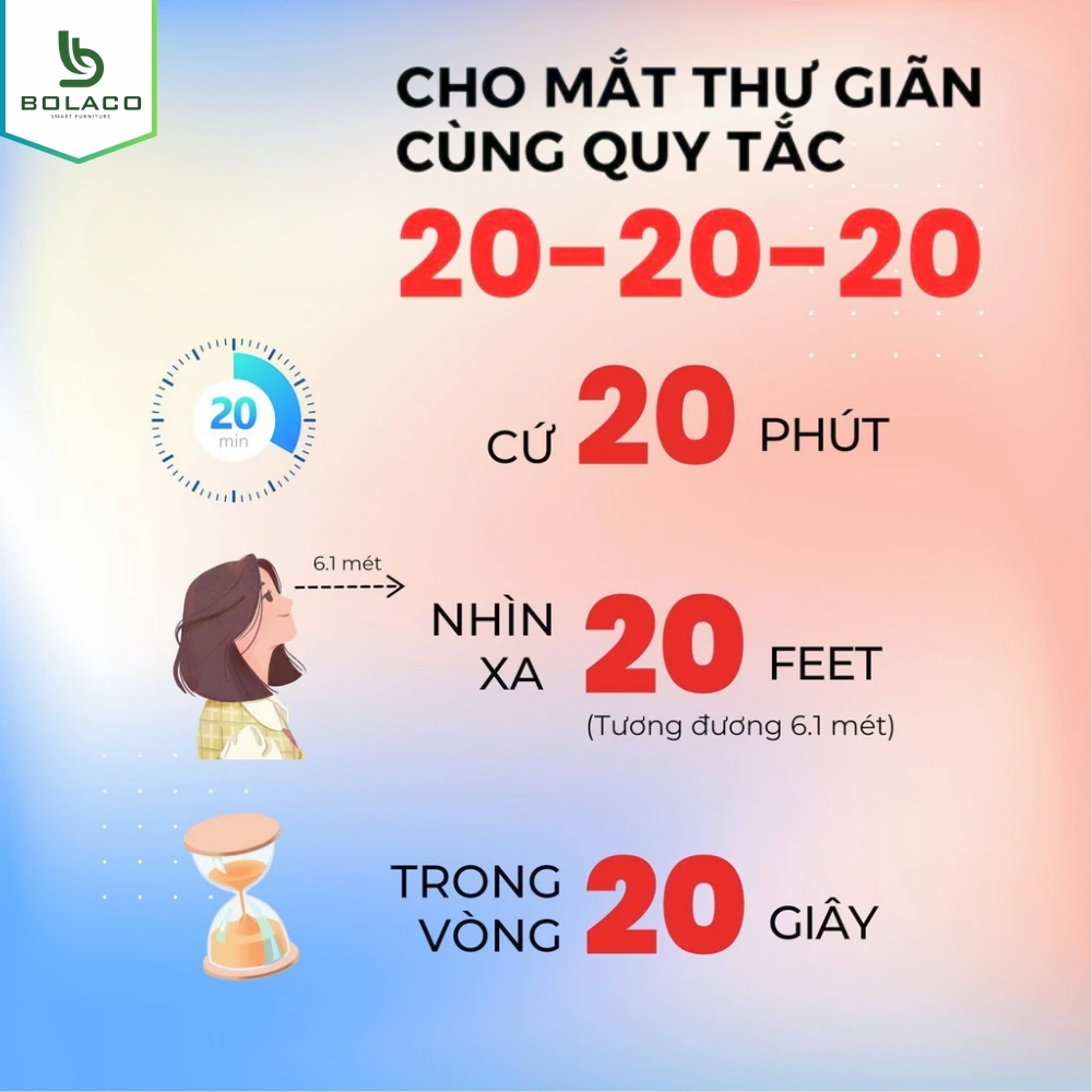 Quy tắc 20 - 20 -20 cho mắt con thư giãn